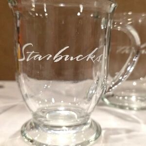 Vintage Starbucks Coffee Cup Mug - Thick Clear Glass - 16 oz. - USA Made